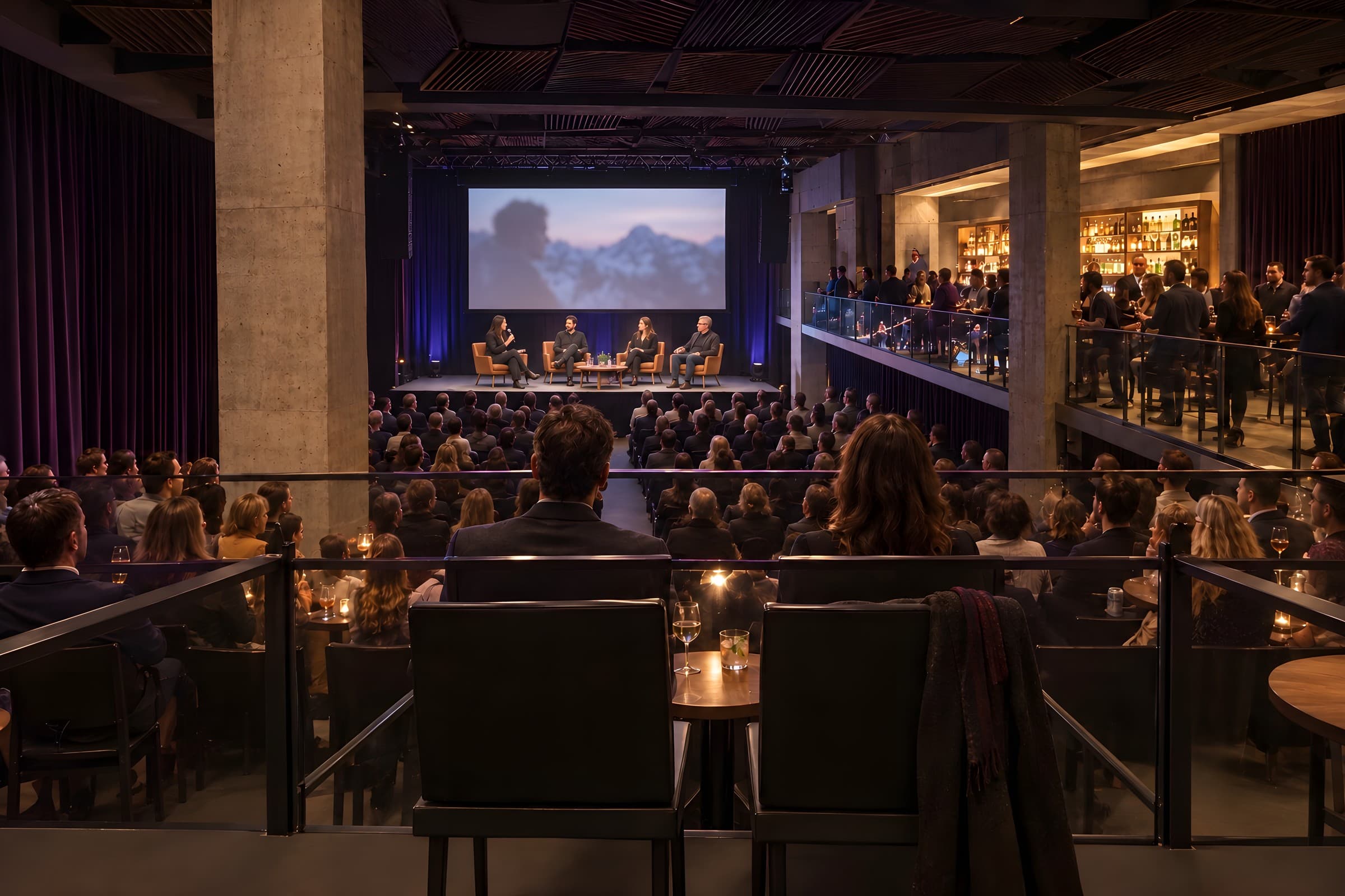 Concept rendering: a filmmaker panel at Tulagi Underground